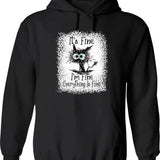 It's Fine I'm Fine Everything is Fine Leopard Fade Print Bella Mom - Camiseta para mujer Graphic Pullover Hoodie - Black