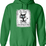 It's Fine I'm Fine Everything is Fine Leopard Fade Print Bella Mom - Camiseta para mujer Graphic Pullover Hoodie - Green
