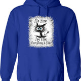 It's Fine I'm Fine Everything is Fine Leopard Fade Print Bella Mom - Camiseta para mujer Graphic Pullover Hoodie - Blue