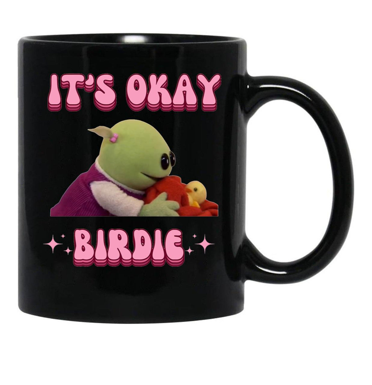 It's Okay Birdie Nanalan Wonderful Girl Black Coffee Mug, Gift Coffee Mug - Black