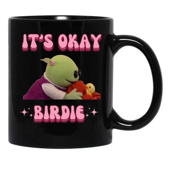 It's Okay Birdie Nanalan Wonderful Girl Black Coffee Mug, Gift Coffee Mug - Black