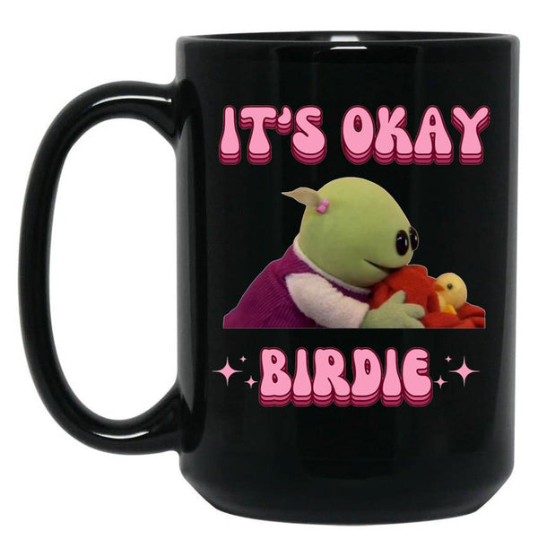 It's Okay Birdie Nanalan Wonderful Girl Black Coffee Mug, Gift Coffee Mug - Black