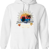 Jackalope Retro Stripes - Funny Vintage Desert Cryptid Gift Hoodie - White