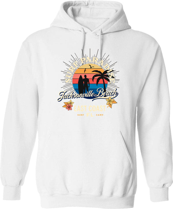 Jackalope Retro Stripes - Funny Vintage Desert Cryptid Gift Hoodie - White