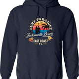 Jackalope Retro Stripes - Funny Vintage Desert Cryptid Gift Hoodie - Navy
