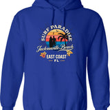 Jackalope Retro Stripes - Funny Vintage Desert Cryptid Gift Hoodie - Blue