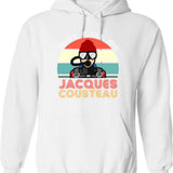 Jacksonville Beach Surf Paradise Hoodie - Retro Graphic Pullover Hoodie for Men & Women - White