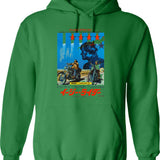 Japan Travel Journal Frog Hoodie - Retro Graphic Pullover Hoodie for Men & Women - Green
