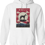 Japanese Miniature Pinscher Kawaii Hoodie - Retro Graphic Pullover Hoodie for Men & Women - White