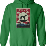 Japanese Miniature Pinscher Kawaii Hoodie - Retro Graphic Pullover Hoodie for Men & Women - Green