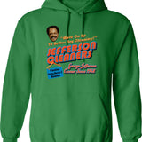 Jefferson Cleaners (1) Hoodie - Retro Graphic Pullover Hoodie for Men & Women - Green