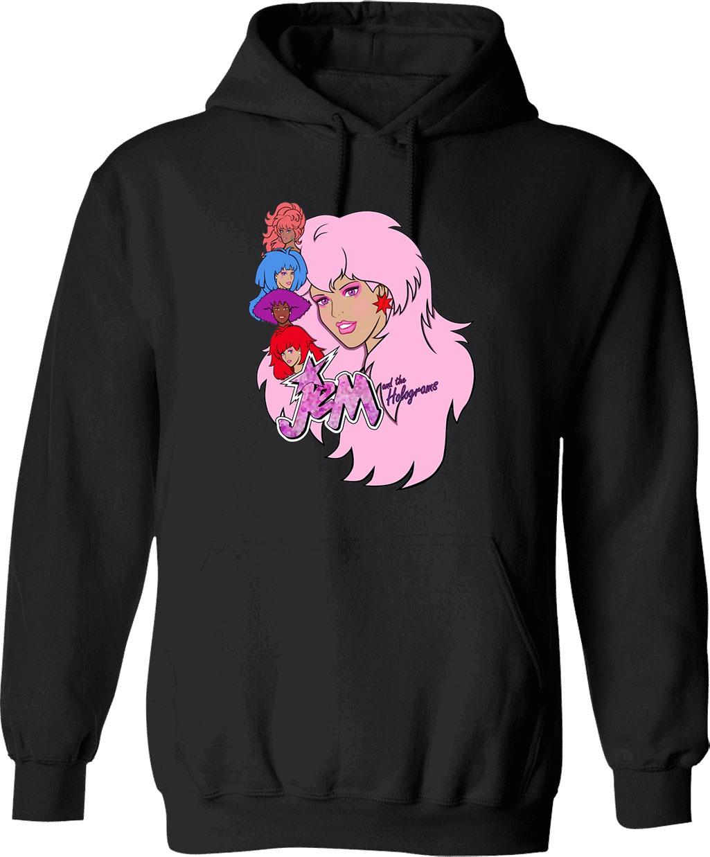 Jem and The Holograms Classic Graphic Pullover Hoodie - Black