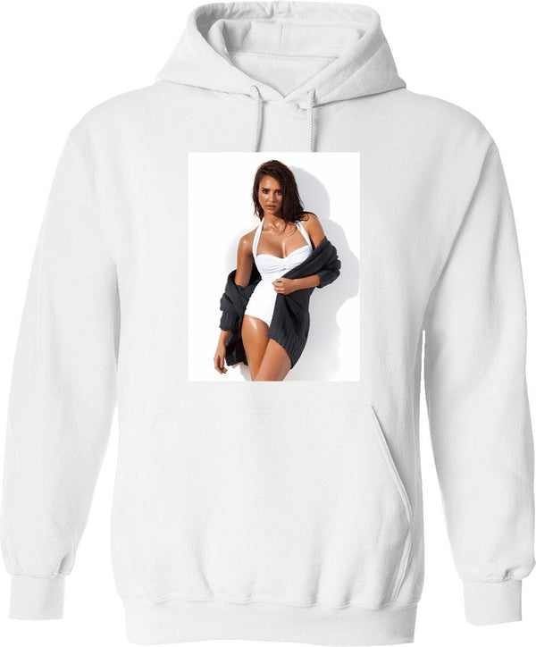 Jessica Alba Sexy Graphic Pullover Hoodie - White