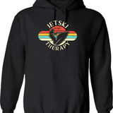 Jet Ski Water Sports Boat Sea Summer Vintage Retro Hoodie - Black