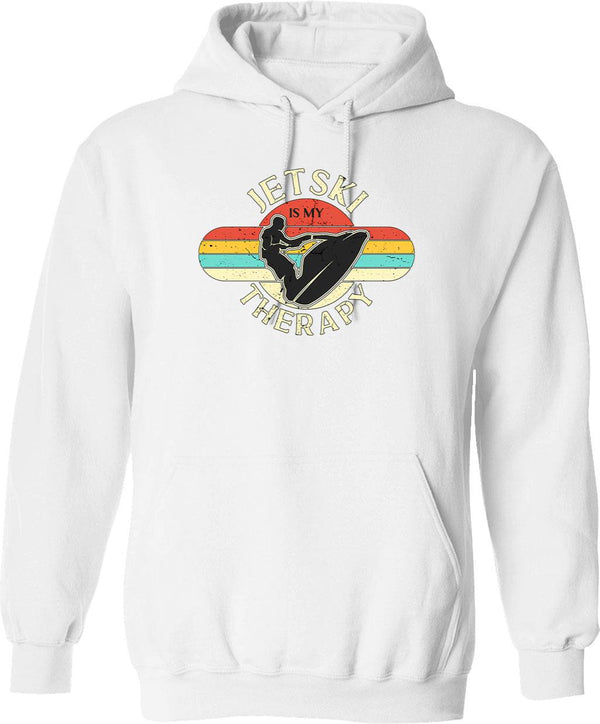 Jet Ski Water Sports Boat Sea Summer Vintage Retro Hoodie - White