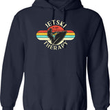 Jet Ski Water Sports Boat Sea Summer Vintage Retro Hoodie - Navy