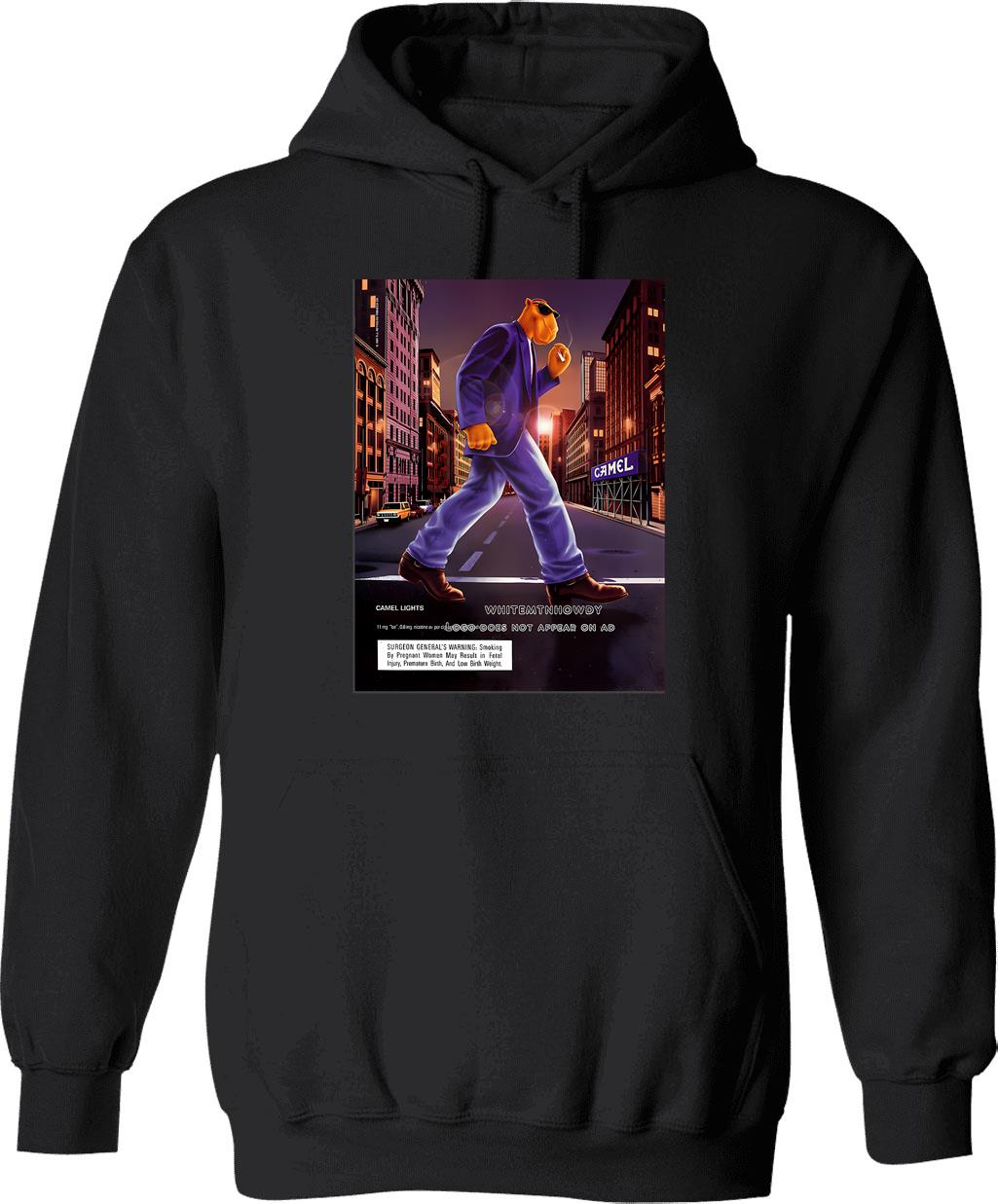 Joe Camel Hoodie - Retro Graphic Pullover Hoodie for Men & Women - Black