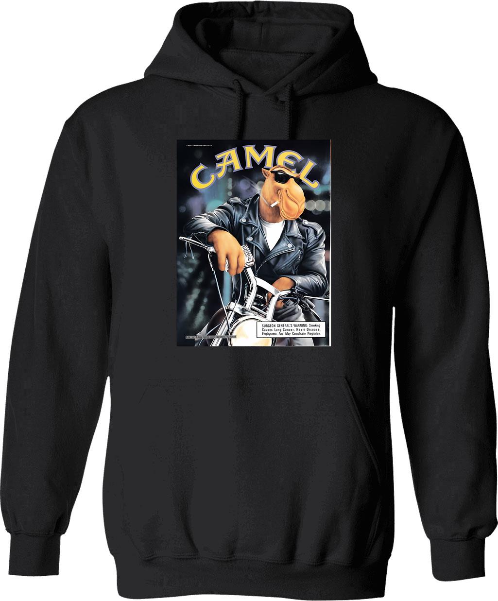 Joe Camel Lone Hoodie - Retro Graphic Pullover Hoodie for Men & Women - Black