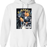 Joe Camel Lone Hoodie - Retro Graphic Pullover Hoodie for Men & Women - White