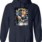 Joe Camel Lone Hoodie - Retro Graphic Pullover Hoodie for Men & Women - Navy