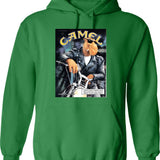 Joe Camel Lone Hoodie - Retro Graphic Pullover Hoodie for Men & Women - Green
