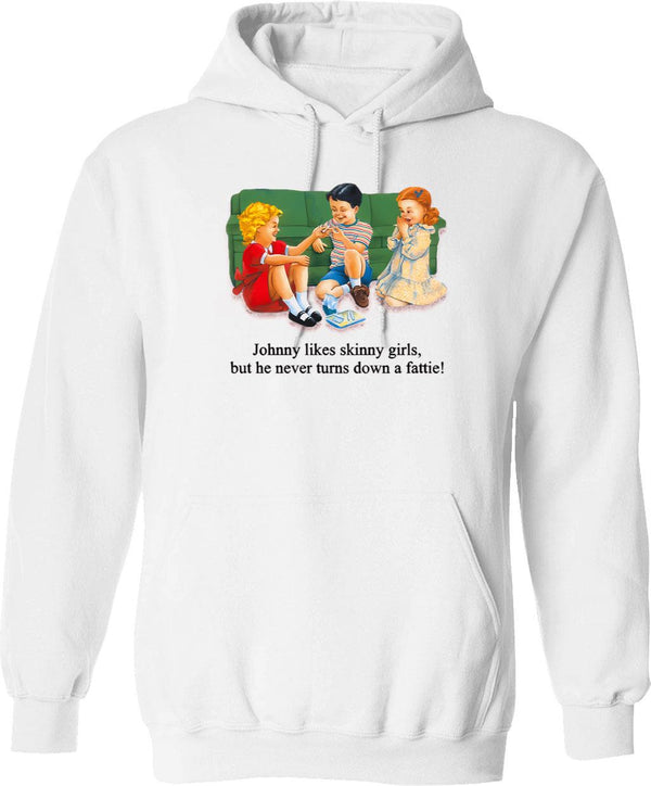 John's Drive-in Hoodie - Retro Graphic Pullover Hoodie for Men & Women - White