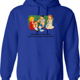 John's Drive-in Hoodie - Retro Graphic Pullover Hoodie for Men & Women - Blue