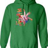 Judging You Raccoon Shirt Hoodie - Retro Graphic Pullover Hoodie for Men & Women - Green
