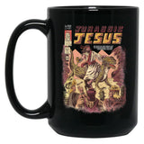 Jurassic Jesus Black Coffee Mug, Gift Coffee Mug - Black
