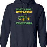 Just A Boy Who Loves Goats - Retro Vintage Funny Goat Lovers Gift Hoodie - Navy