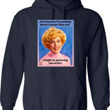Just A Little Funk Hoodie - Retro Graphic Pullover Hoodie for Men & Women - Navy