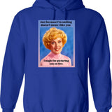 Just A Little Funk Hoodie - Retro Graphic Pullover Hoodie for Men & Women - Blue