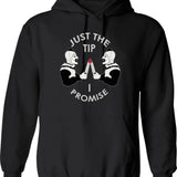 Just The Tip I Promise Art The Clown Terrifiers 2 Killer Clown Illustration Graphic Pullover Hoodie - Black