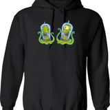 Kang and Kodos Graphic Pullover Hoodie - Black