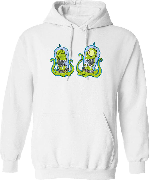 Kang and Kodos Graphic Pullover Hoodie - White