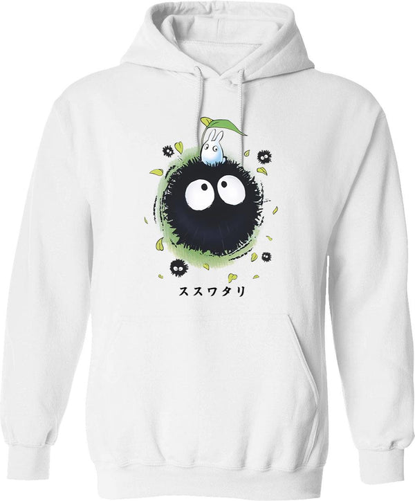 Kawaii Susuwatari Soot Sprites Funny Vintage Hoodie - White