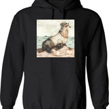 Kayaking Gets Me Wet Hoodie - Retro Graphic Pullover Hoodie for Men & Women - Black