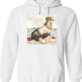 Kayaking Gets Me Wet Hoodie - Retro Graphic Pullover Hoodie for Men & Women - White