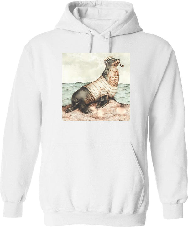 Kayaking Gets Me Wet Hoodie - Retro Graphic Pullover Hoodie for Men & Women - White