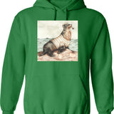Kayaking Gets Me Wet Hoodie - Retro Graphic Pullover Hoodie for Men & Women - Green