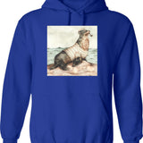 Kayaking Gets Me Wet Hoodie - Retro Graphic Pullover Hoodie for Men & Women - Blue