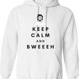 Keep Calm And Bugger Off Hoodie - Retro Graphic Pullover Hoodie for Men & Women - White