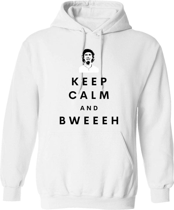 Keep Calm And Bugger Off Hoodie - Retro Graphic Pullover Hoodie for Men & Women - White
