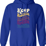 Keep Pussy Expensive Hoodie - Retro Graphic Pullover Hoodie for Men & Women - Blue