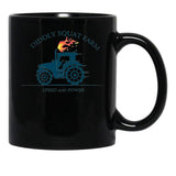 Kekevo Tractor Diddly Squat Farm Speed and Power Black Coffee Mug, Gift Coffee Mug - Black