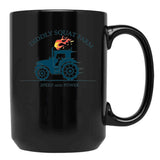 Kekevo Tractor Diddly Squat Farm Speed and Power Black Coffee Mug, Gift Coffee Mug