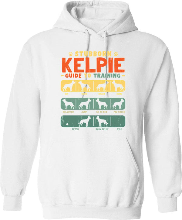 Kelpie Dog Vintage Retro Style Hoodie - Retro Graphic Cosy Pullover - White
