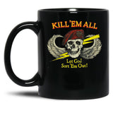 Kill Em All Let God Sort Em Out Black Coffee Mug, Gift Coffee Mug