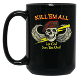 Kill Em All Let God Sort Em Out Black Coffee Mug, Gift Coffee Mug - Black