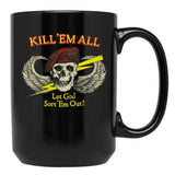 Kill Em All Let God Sort Em Out Black Coffee Mug, Gift Coffee Mug